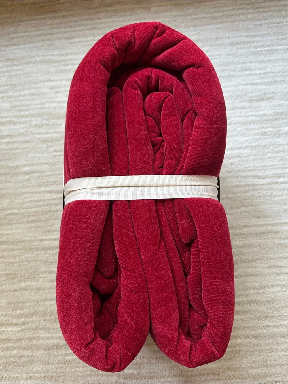 Threshold Chenille & Faux Shearling Blanket Reverse Plush Red Full Queen 90”x92”
